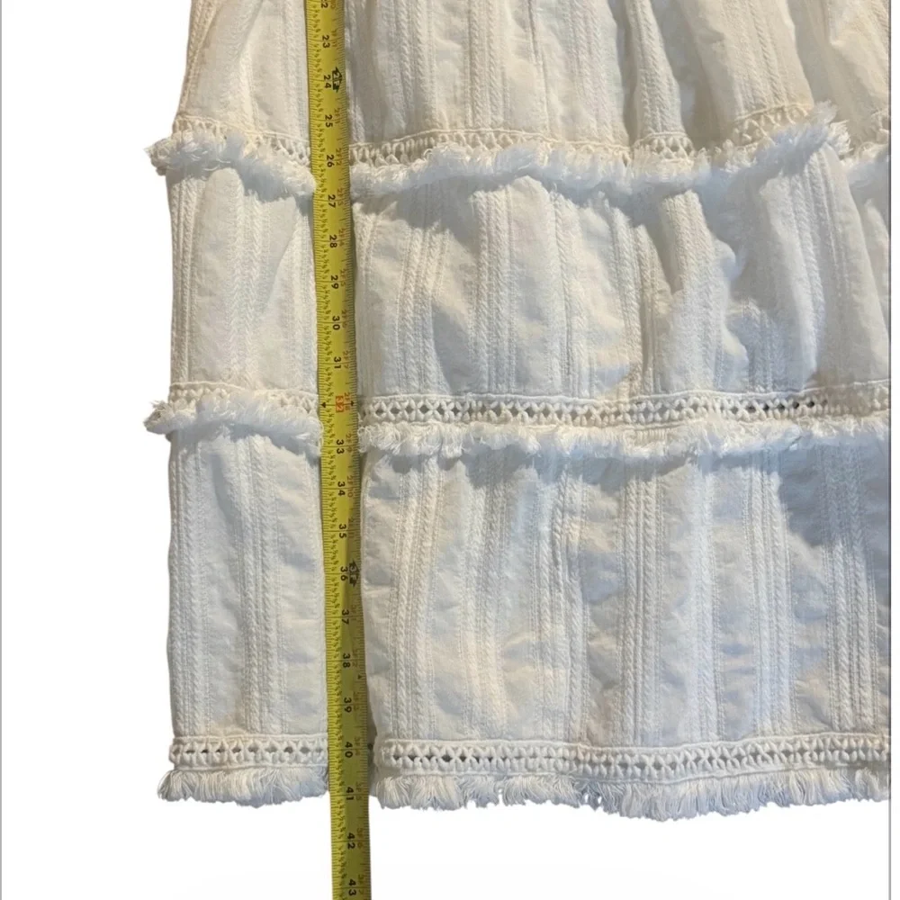 Ellison White Tiered Eyelet Midi Dress - Picture 9 of 10